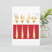 Invitations Gold Forks