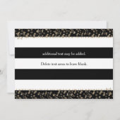 Invitations Gold Hollywood noir et blanc stries (Dos)