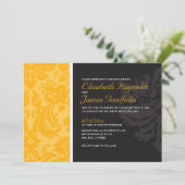 Invitations Gold Mariage damassé (Debout devant)
