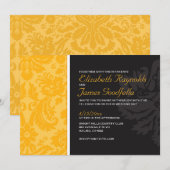 Invitations Gold Mariage damassé (Devant / Derrière)