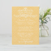 Invitations Gold Mariage damassé de luxe simples (Debout devant)