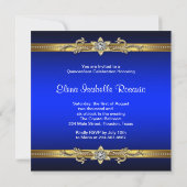 Invitations Gold Royal Blue Quinceanera (Dos)