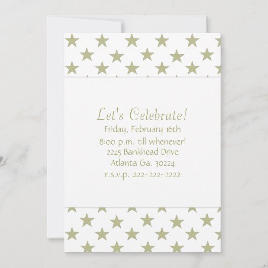 Invitations Gold Star Party (Dos)