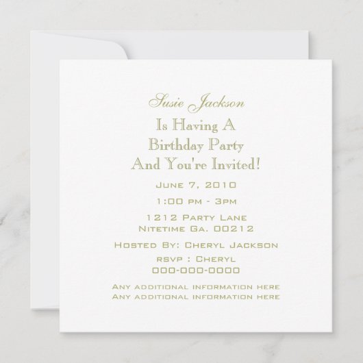 Invitations Gold Star Party (Devant)