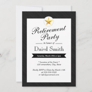 Invitations Gold Star Retraite Party