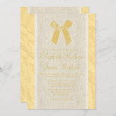 Invitations Gold Vintage Bow & Linen Wedding (Devant / Derrière)