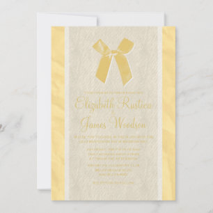 Invitations Gold Vintage Bow & Linen Wedding