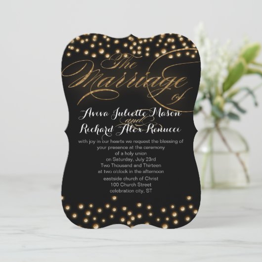 Invitations Gold Wedding (Debout devant)