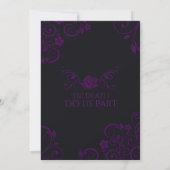 Invitations gothiques de mariage de prune (Dos)