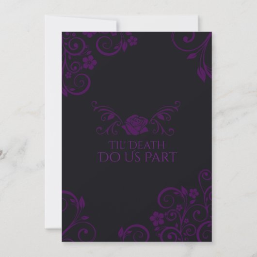 Invitations gothiques de mariage de prune (Dos)