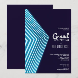 Invitations Grand Ouverture Blue Neon
