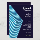 Invitations Grand Ouverture Blue Neon (Devant / Derrière)