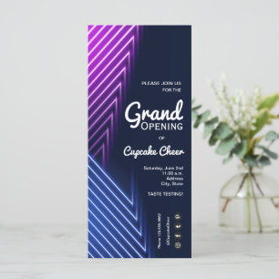 Invitations Grand Ouverture Pink Purple Neon