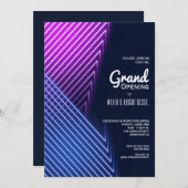 Invitations Grand Ouverture Pink Purple Neon (Devant / Derrière)