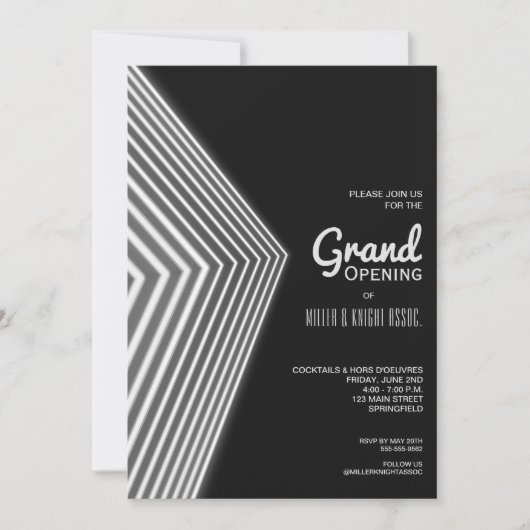 Invitations grand ouverture White Neon (Devant)