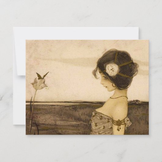 Invitations grecques vintages de Vierge (Devant)