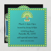 Invitations Green Peacock Lady Carnaval (Devant / Derrière)