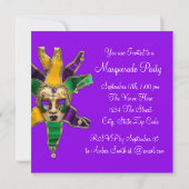 Invitations Green Purple Gold Masquerade Party (Dos)