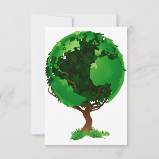 Invitations Green Tree Globe (Devant)