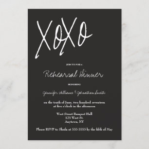Invitations grises de dîner de répétition de XO