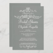 Invitations grises de luxe de Fête de la mariée (Devant / Derrière)