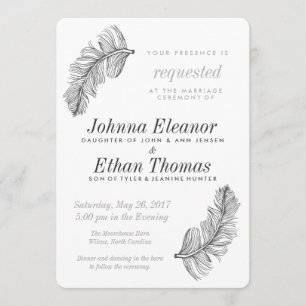 Invitations grises de mariage de Birds of a