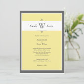 Invitations grises et jaunes de mariage de (Debout devant)