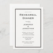 Invitations grises modernes de dîner de répétition (Devant / Derrière)
