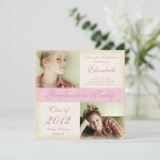 Invitations grunges de l'obtention d'un diplôme (Debout devant)