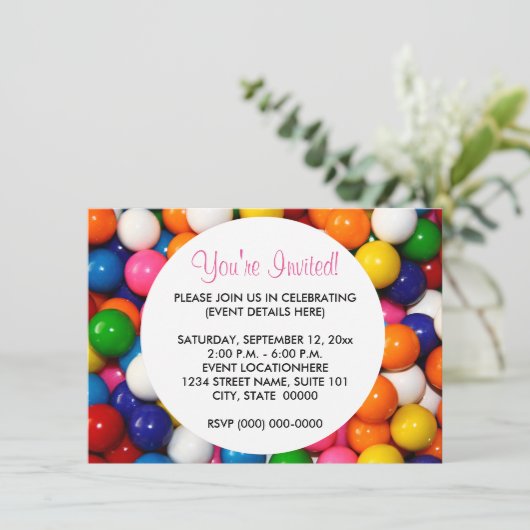 Invitations Gumballs (Debout devant)