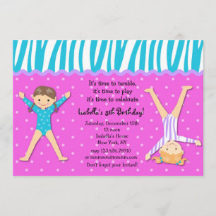 Invitations gymnastiques de fête d'anniversaire de
