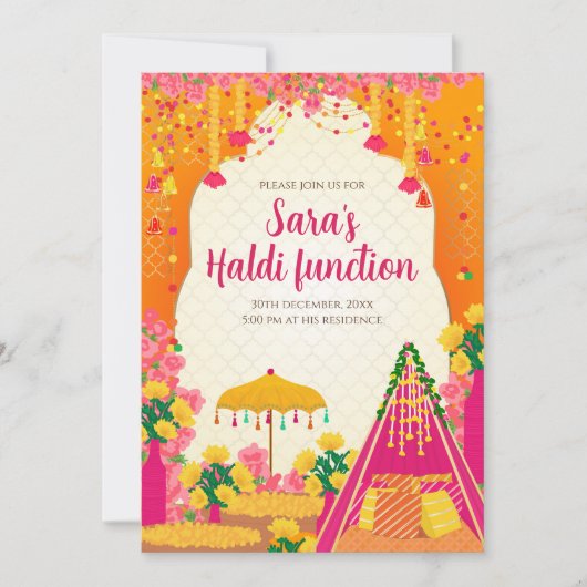 Invitations Haldi et invitations Digital Mayoun (Devant)