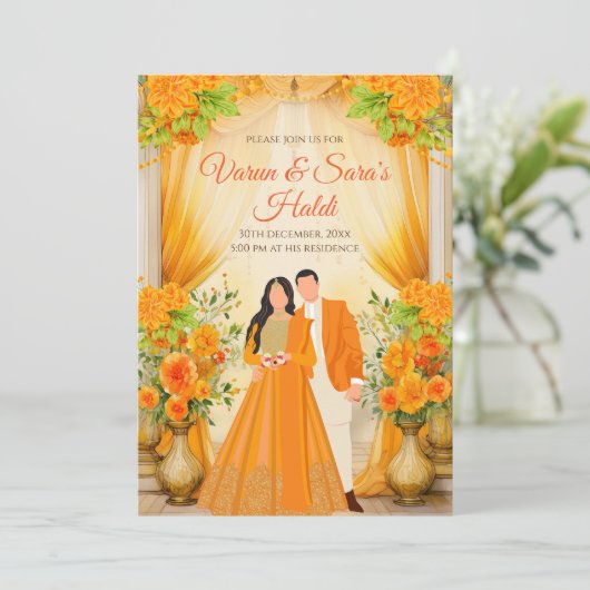 Invitations Haldi invitations Digital Haldi (Debout devant)