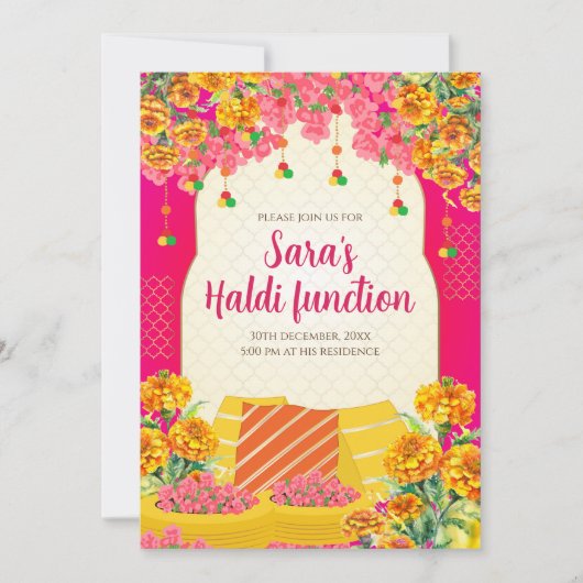 Invitations Haldi numérique et invitation Mayoun n (Devant)