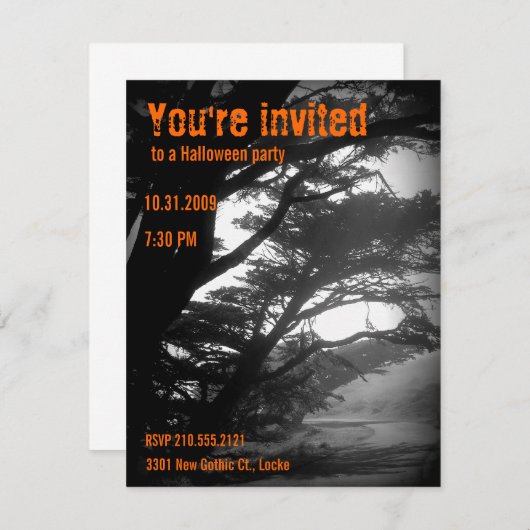 Invitations Halloween (Devant / Derrière)