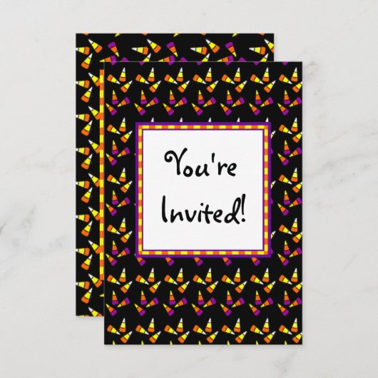 Invitations Halloween Candy Custom Party (Devant / Derrière)