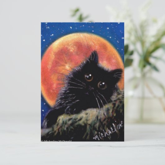 Invitations Halloween Chat Noir Muggin Moon (Debout devant)