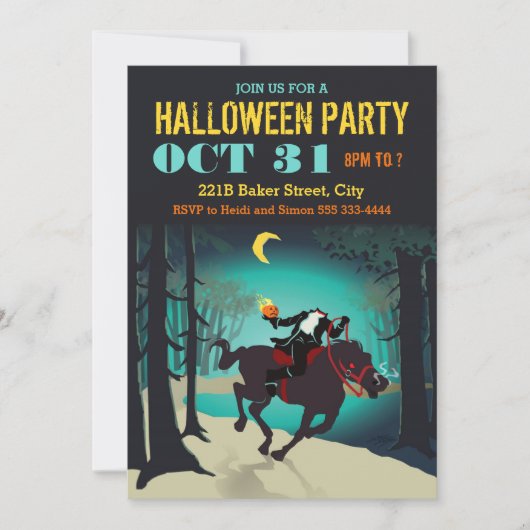 Invitations Halloween Horseman sans tête (Devant)