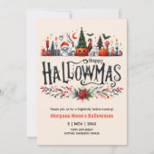 Invitations Hallowmas Halloween Christmas Mashup (Devant)