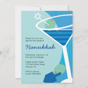 Invitations Hanoukka Party avec cocktails