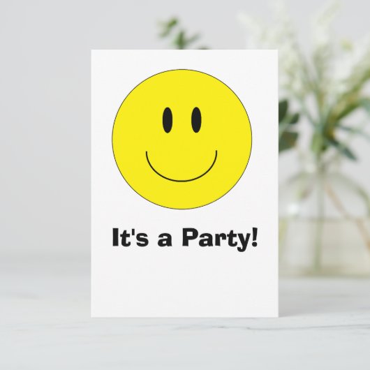 Invitations "Happy Face" (Debout devant)