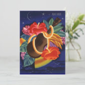 Invitations hawaïennes de Luau de ketmie d'ukulélé (Debout devant)