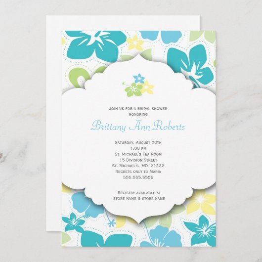 Invitations hawaïens de fête d'anniversaire ou de (Devant / Derrière)