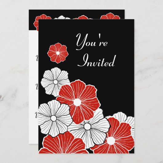 Invitations Hawaiian Retro (Devant / Derrière)