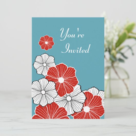 Invitations Hawaiian Retro (Debout devant)