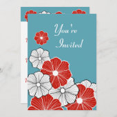 Invitations Hawaiian Retro (Devant / Derrière)