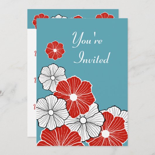 Invitations Hawaiian Retro (Devant / Derrière)