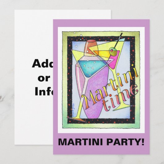 INVITATIONS - HEURE MARTINI (Devant / Derrière)