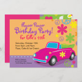 Invitations hippies de fête d'anniversaire (Devant / Derrière)