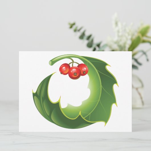 Invitations Holly Leaf (Debout devant)